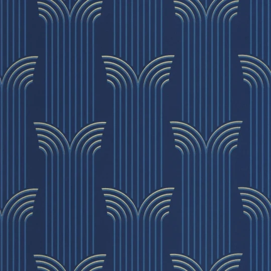 Caselio 105296020 Elegance Glamour Bleu d outre mer dore - tapeta w łuki