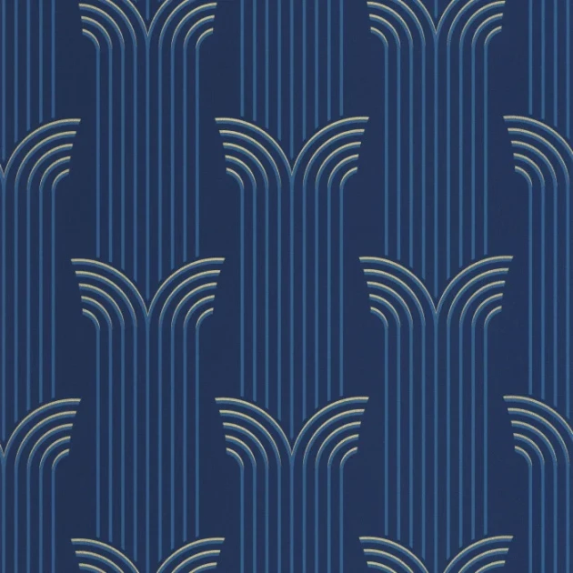 Caselio 105296020 Elegance Glamour Bleu d outre mer dore - tapeta w łuki