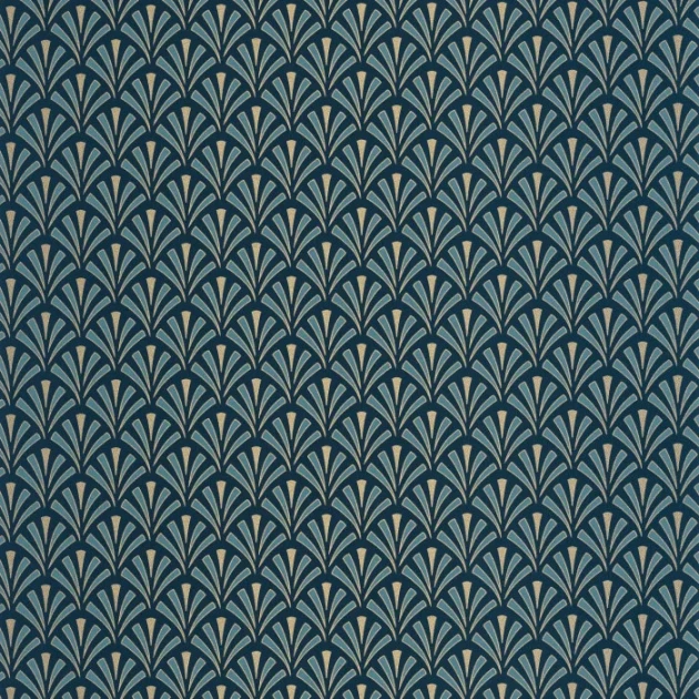 Caselio 105306220 Elegance Abundance Bleu nuit dore - tapeta w palmetę w stylu art deco