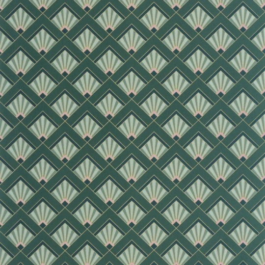 Caselio 105317024 Elegance Effervescence Vert emeraude violet dore - tapeta w stylu art deco