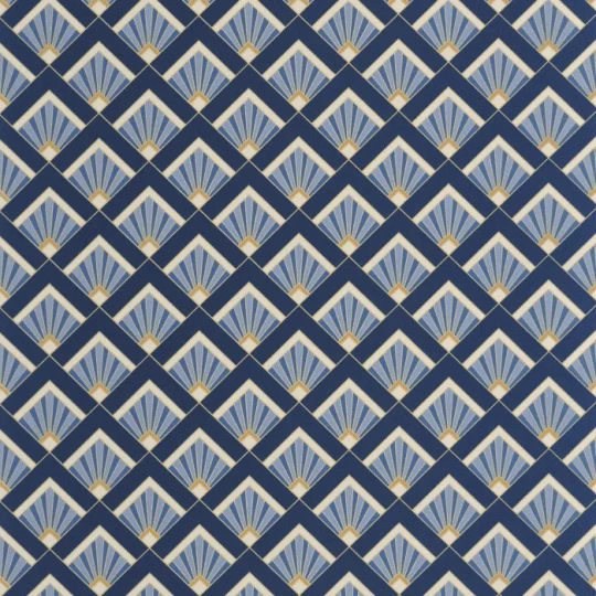 Caselio 105316060 Elegance Effervescence Bleu d outre mer dore - tapeta w stylu art deco