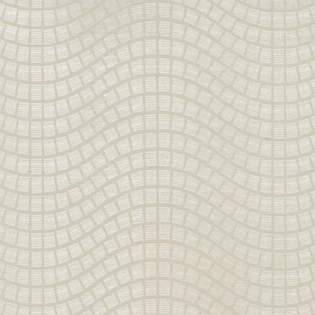 Casamance 71350215 Hikari Onsen Ivoire blanc - tapeta haftowana w kwadraty biała