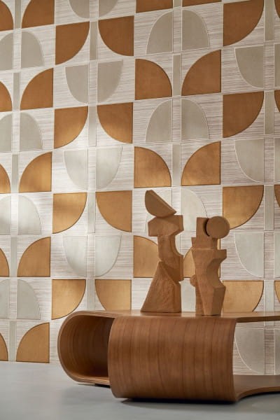 Casamance 71370217 Hikari Ivoire kaki - tapeta haftowana geometryczna