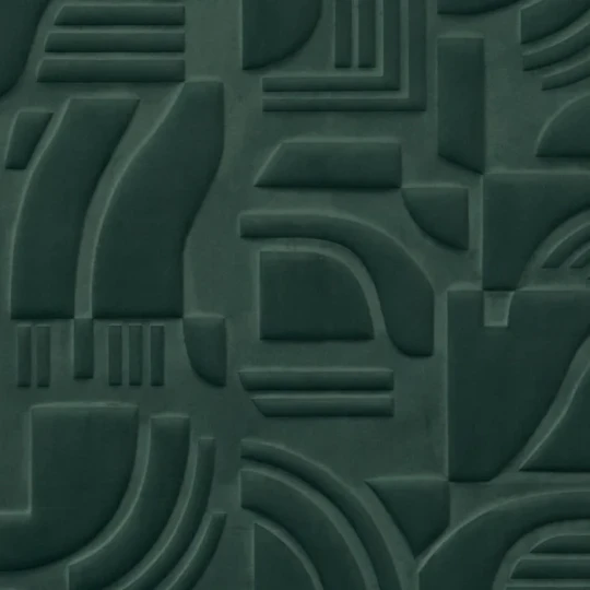 Casamance 71490113 Arcane Vert impérial - tapeta w trójwymiarowe kształty w kolorze zielononiebieskim