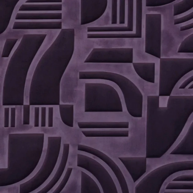 Casamance 71490466 Arcane Aubergine - tapeta w trójwymiarowe kształty fioletowa