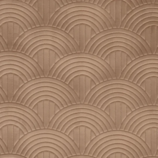 Casamance 71520214 Arcane Volutis Beige poudré - tapeta art deco w geometryczne palmety w kolorze pudrowego beżu
