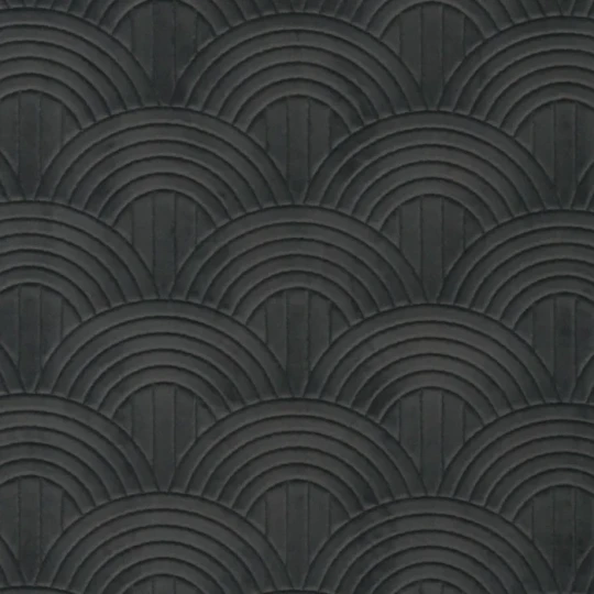 Casamance 71520666 Arcane Volutis Anthracite - tapeta art deco w geometryczne palmety w kolorze antracytowym