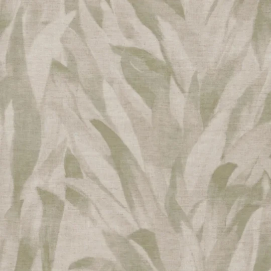 Casamance 71400102 Linora Noline Vert de gris - lniana tapeta w liście