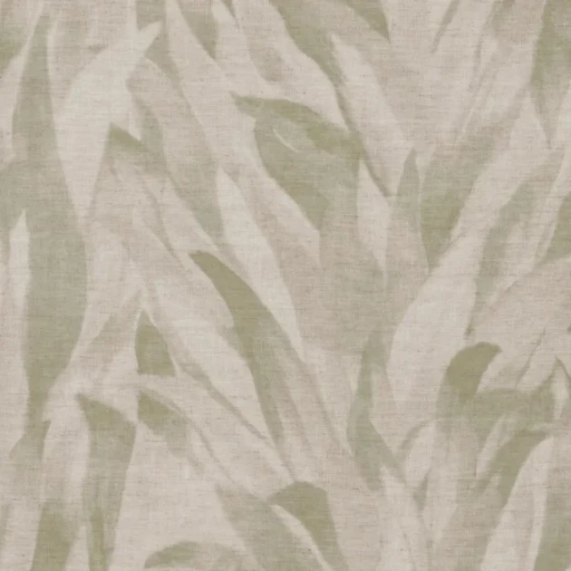 Casamance 71400102 Linora Noline Vert de gris - lniana tapeta w liście