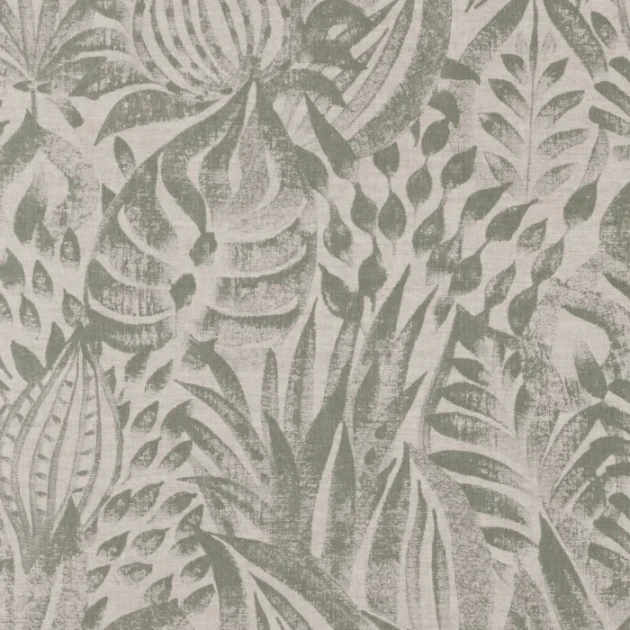 Casamance 71420177 Linora Foliage Céladon - lniana tapeta w roślinny motyw