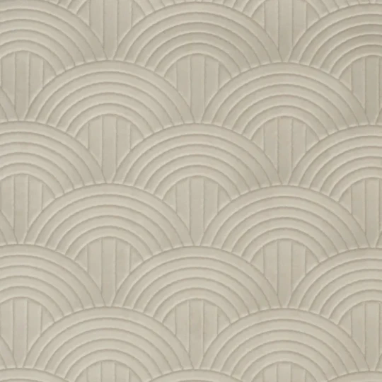 Casamance 71520109 Arcane Volutis Grège - tapeta art deco w geometryczne palmety jasnoszara