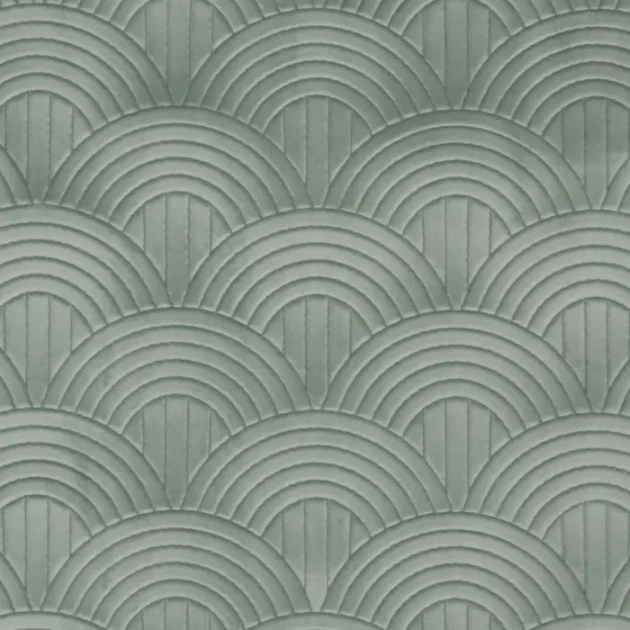 Casamance 71520439 Arcane Volutis Céladon - tapeta art deco w geometryczne palmety seledynowa