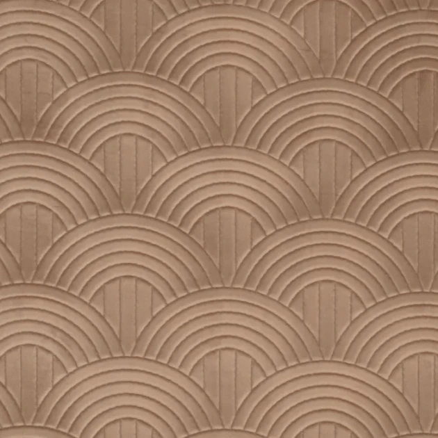 Casamance 71520214 Arcane Volutis Beige poudré - tapeta art deco w geometryczne palmety w kolorze pudrowego beżu