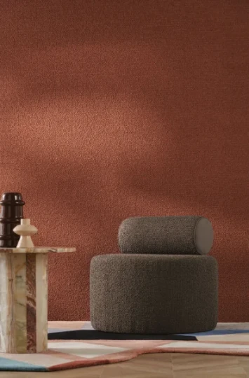 Casamance 71452173 Entreinte Terracotta - tapeta strukturalna w kolorze terakoty