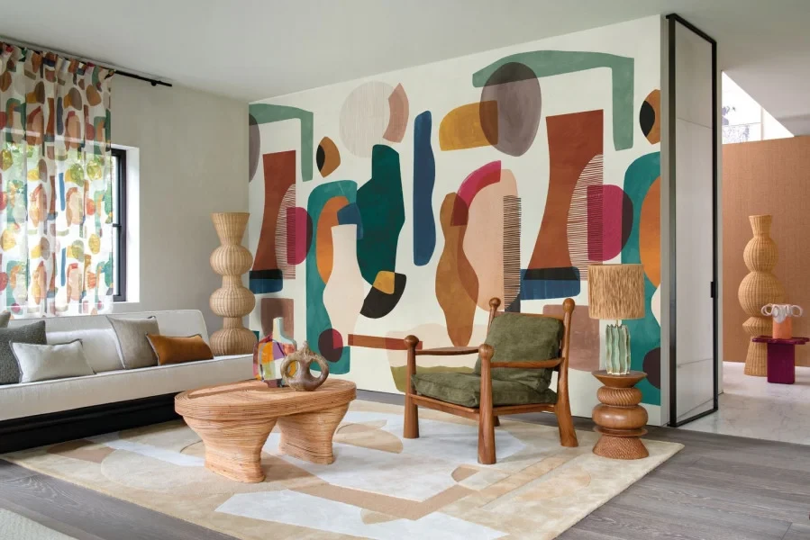 Casamance 76350304 Panoramas 3 Audria Multico - mural w nieregularne kształty