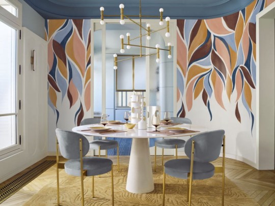 Casamance 76370814 Panoramas 3 Gracilis Ambre/blush - mural w roślinny motyw