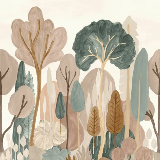 Casamance 76380916 Panoramas 3 Orme Nude/lichen - mural w motyw lasu