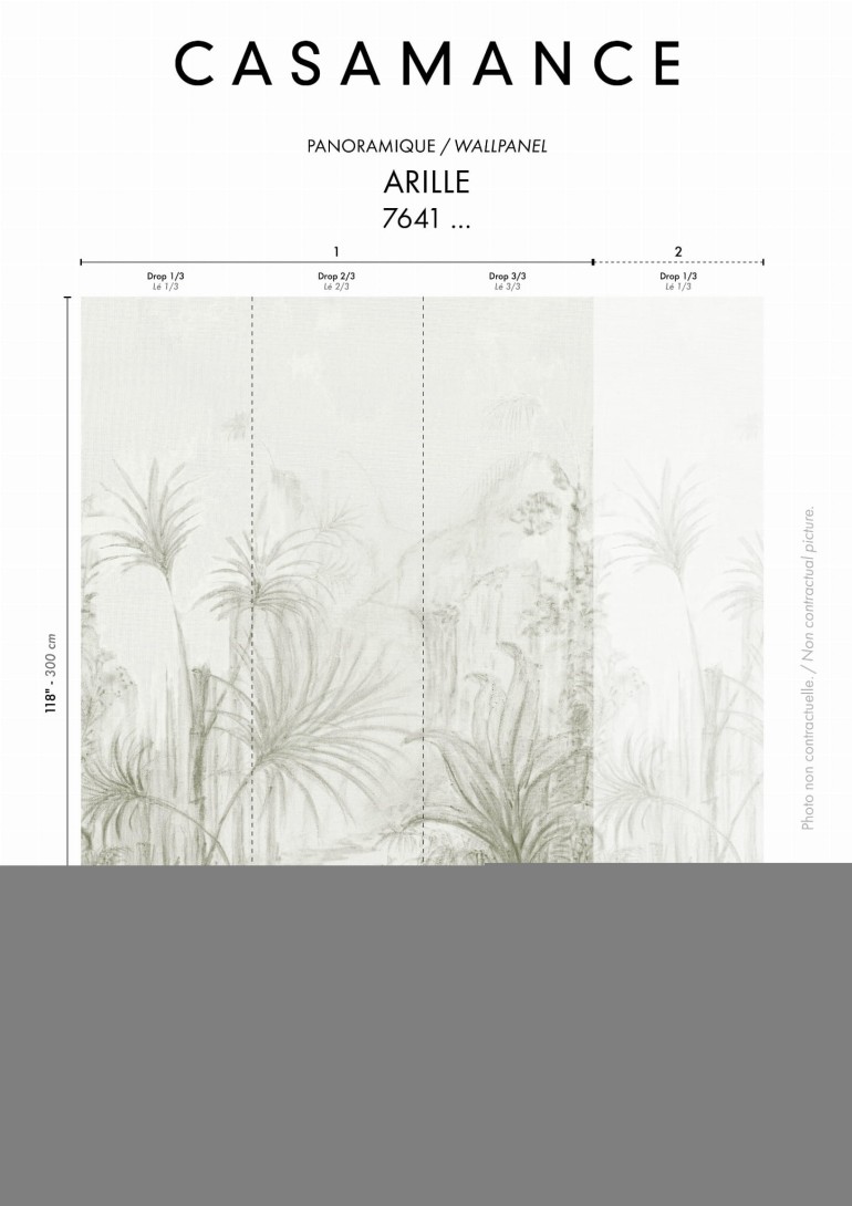 Casamance 76411426 Panoramas 3 Arille Lichen - minimalistyczny mural w palmy