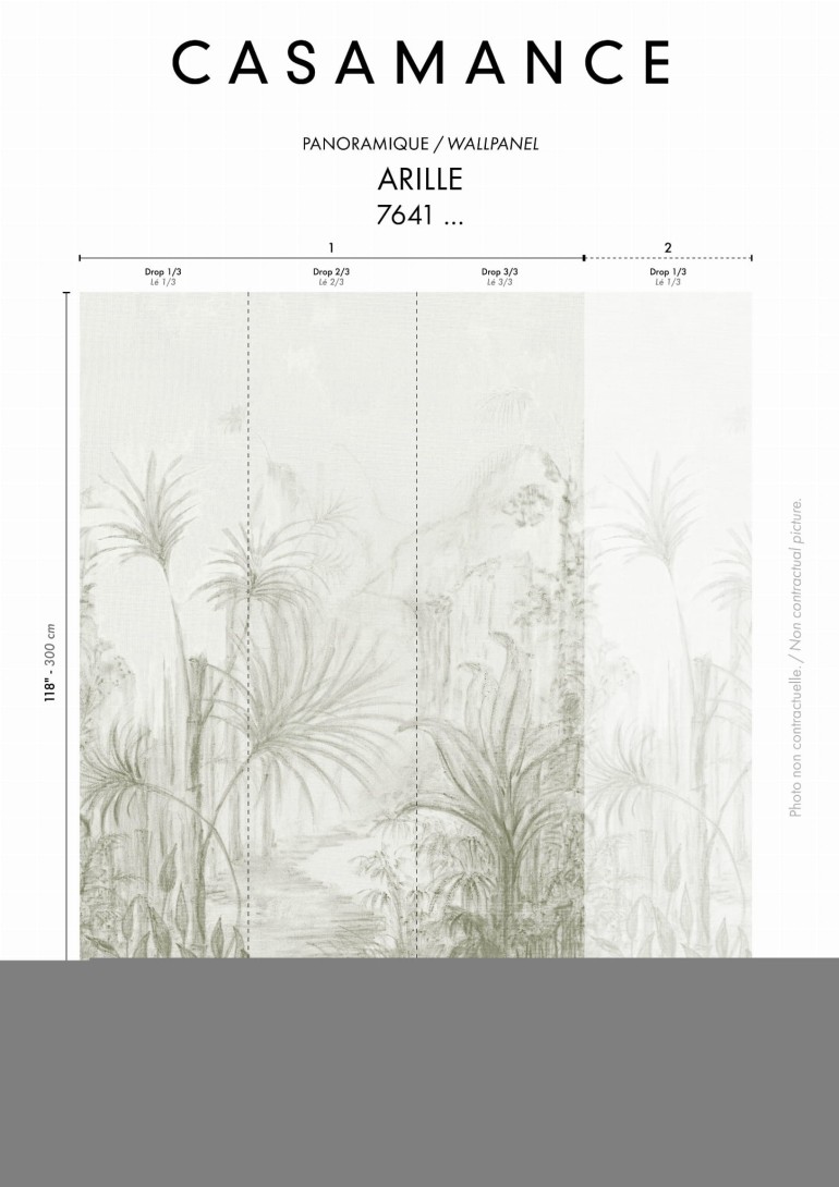 Casamance 76411528 Panoramas 3 Arille Mordoré - minimalistyczny mural w palmy