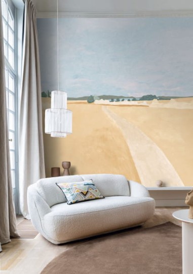 Casamance 76442038 Panoramas 3 Moisson Vanille - mural w wiejski krajobraz