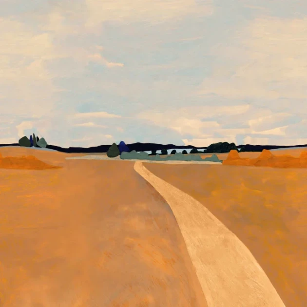 Casamance 76442140 Panoramas 3 Moisson Terre de sienne - mural w wiejski krajobraz