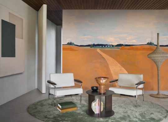 Casamance 76442140 Panoramas 3 Moisson Terre de sienne - mural w wiejski krajobraz