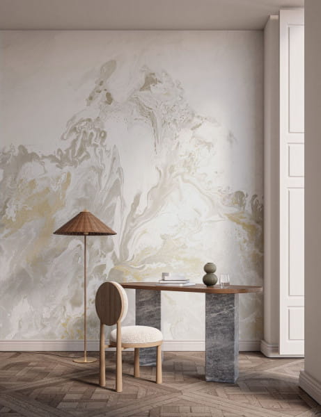 Casamance 76452242 Panoramas 3 Calacatta Gris/doré - mural w kamienny wzór
