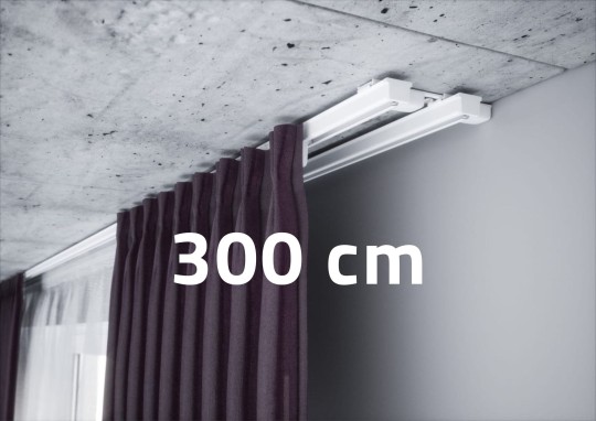 Szyna karniszowa podwójna Creativa ZS2-300 Biała Easywave Square 60% 8cm WS-60