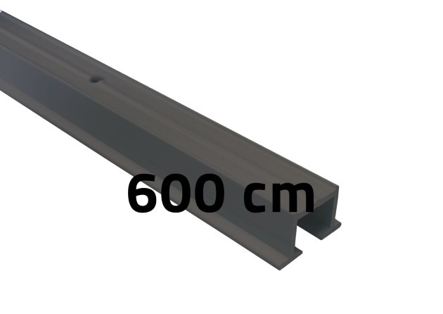 Szyna karniszowa podtynkowa pojedyncza Creativa PS-600/2 Czarna