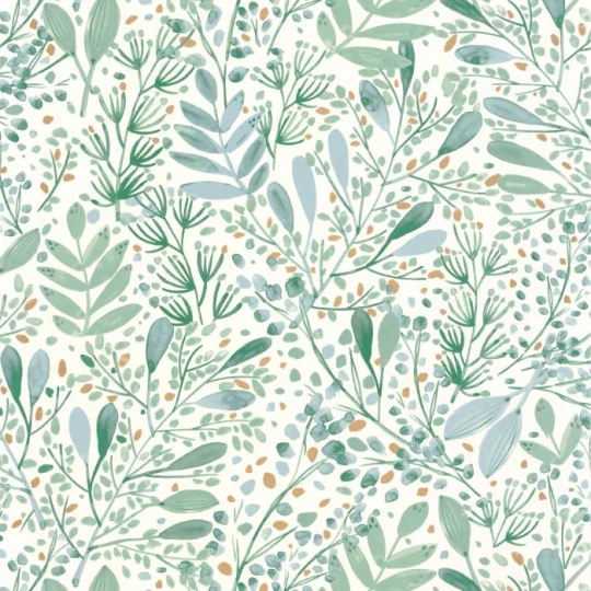 Caselio 101697620 Green Life 2 Green Life Joy Vert bleu grise or - tapeta w drobne liście