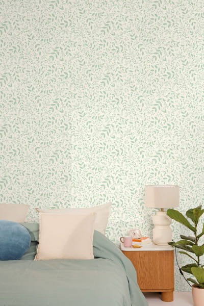 Caselio 105340634 Green Life 2 Sympathy Bleu indigo - tapeta w małe liście