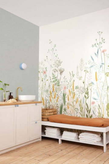 Caselio 105390404 Green Life 2 Herbarium Multicouleurs L - mural w kwiaty na łące
