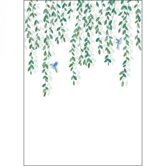 Caselio 105400405 Green Life 2 Birdy Vert S - mural w girlandę liści