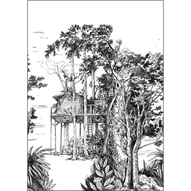 Caselio 105420904 Green Life 2 The Garden Shed Noir L - mural w realistyczny roślinny motyw