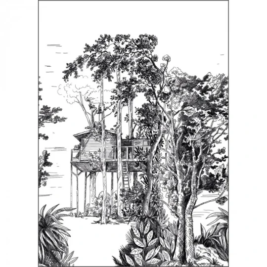 Caselio 105420905 Green Life 2 The Garden Shed Noir L - mural w realistyczny roślinny motyw