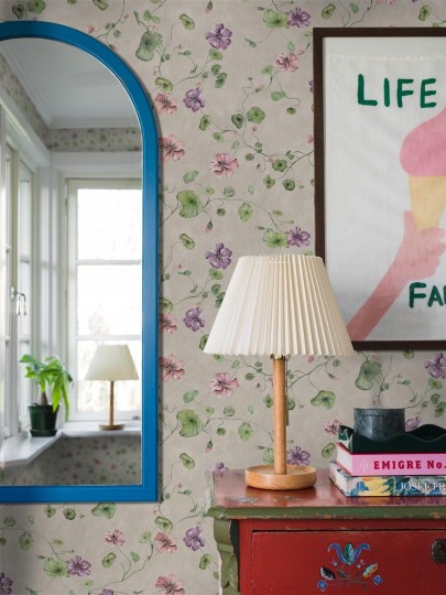 Boras Tapeter Studio 9578W My Feldt Violetta - mural w kwiaty nasturcji