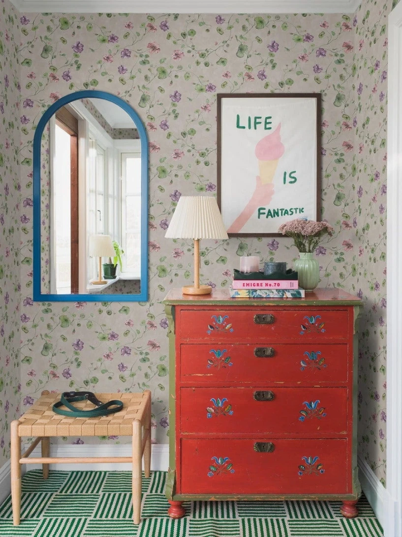 Boras Tapeter Studio 9578W My Feldt Violetta - mural w kwiaty nasturcji