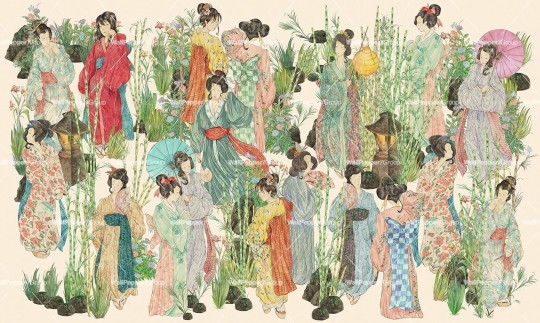 Wallpepper GA-01-A 2024 Kimono - mural w japoński motyw