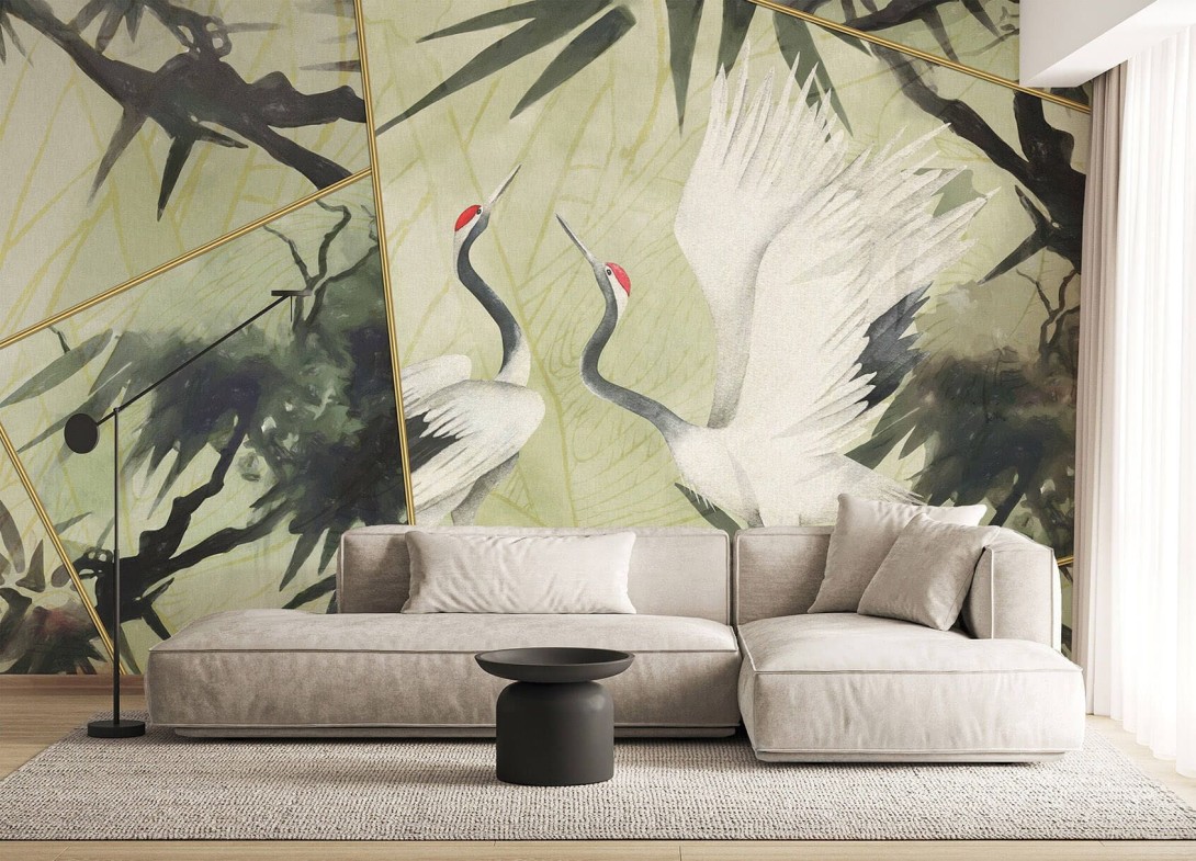 Wallpepper WP-142-A 2024 Matcha heron - mural w żurawie