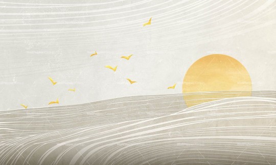 Wallpepper WP-152-A 2024 Sunset waves - mural w słońce