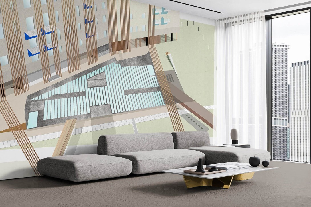 Wallpepper SCA-01-A 2024 Piazza - mural w surrealistyczny pejzaż miejski