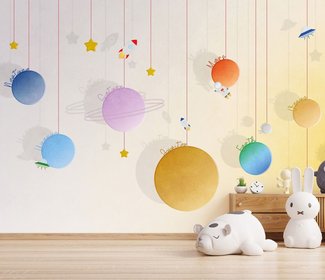 Wallpepper WP-109-A 2024 Space bubbles - mural dla dzieci w planety