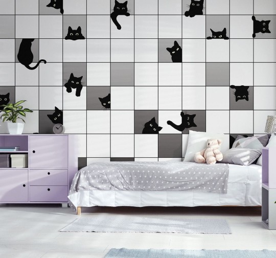 Wallpepper WP-144-B 2024 Meow - mural w czarne koty