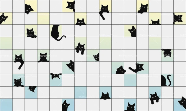 Wallpepper WP-144-C 2024 Meow - mural w czarne koty
