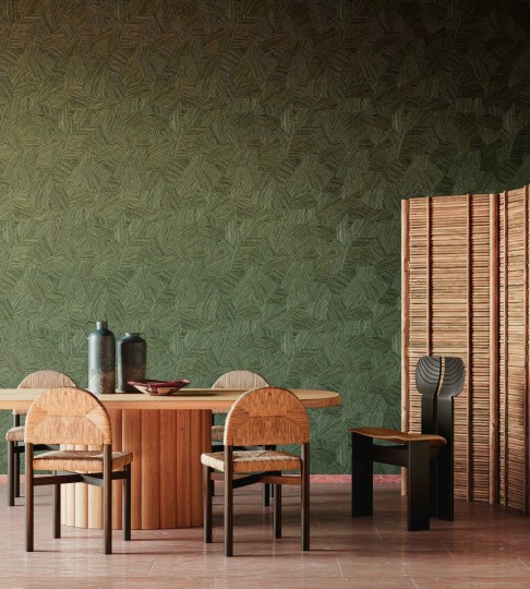 Arte 81517 Lanai Mauna Rice Kernel - tapeta geometryczna imitująca rattan