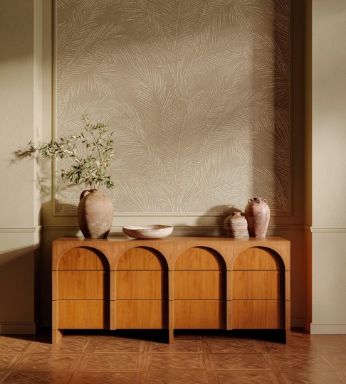 Arte 81531 Lanai Maui Linen - tapeta w liście palmy z rafii