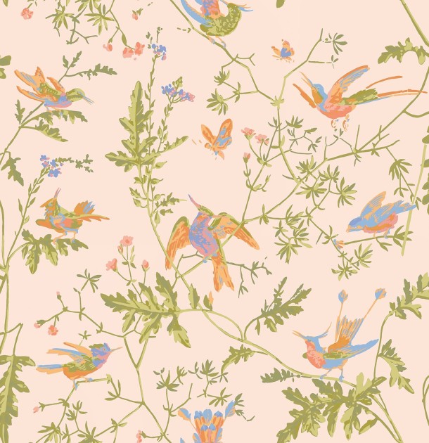 Cole&Son 124/1002 Selection of Hummingbirds, Hummingbirds - tapeta w kolibry