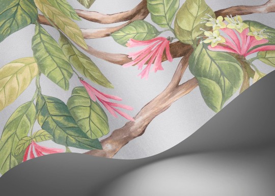 Cole&Son 124/2010 Selection of Hummingbirds, Hummingbirds Flora - mural w kaskadę kwiatów i latające kolibry oraz motyle