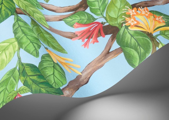 Cole&Son 124/2011 Selection of Hummingbirds, Hummingbirds Flora - mural w kaskadę kwiatów i latające kolibry oraz motyle