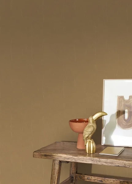 Casadeco 200252332 Etamine Beige cognac - tapeta imitująca tkaninę na tweedowej bazie